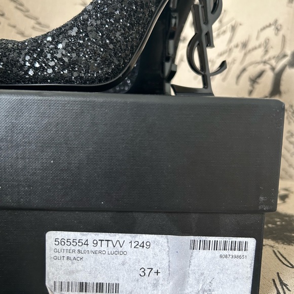 Black glitter YSL heels NEVER WORN - Picture 7 of 8